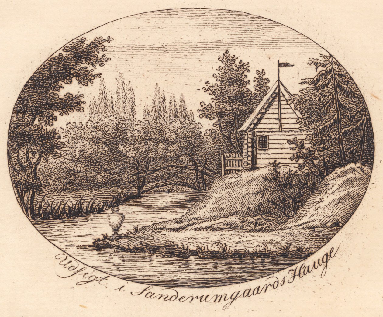 Vignette. Aussicht in Sanderumgaards Hauge von J.F. Clemens