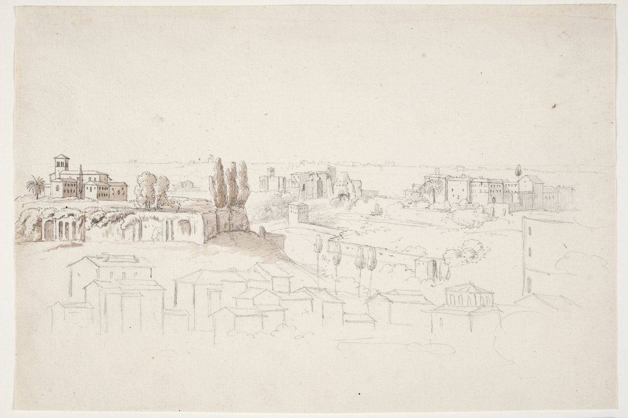 Vom Palatin mit Kirche. Rom von J.L. Lund