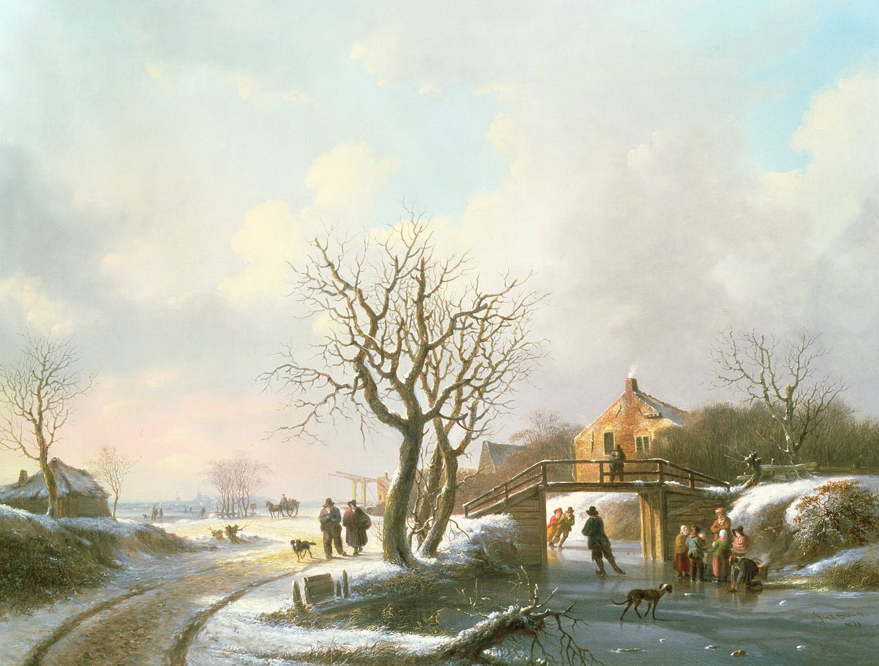 Winterszene, 19. Jahrhundert von J.S.