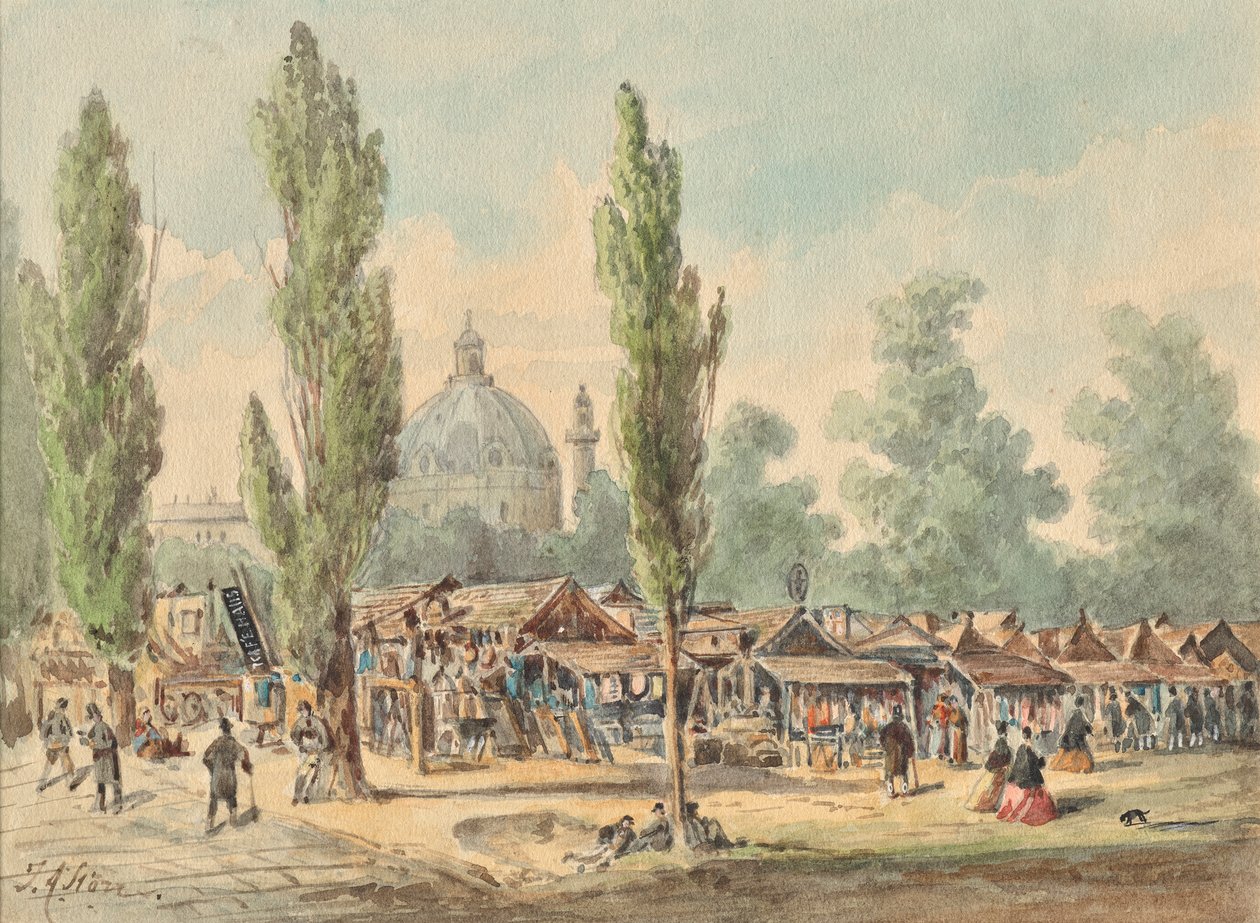 Der alte Tandelmarkt in Wien von J. A. Störr