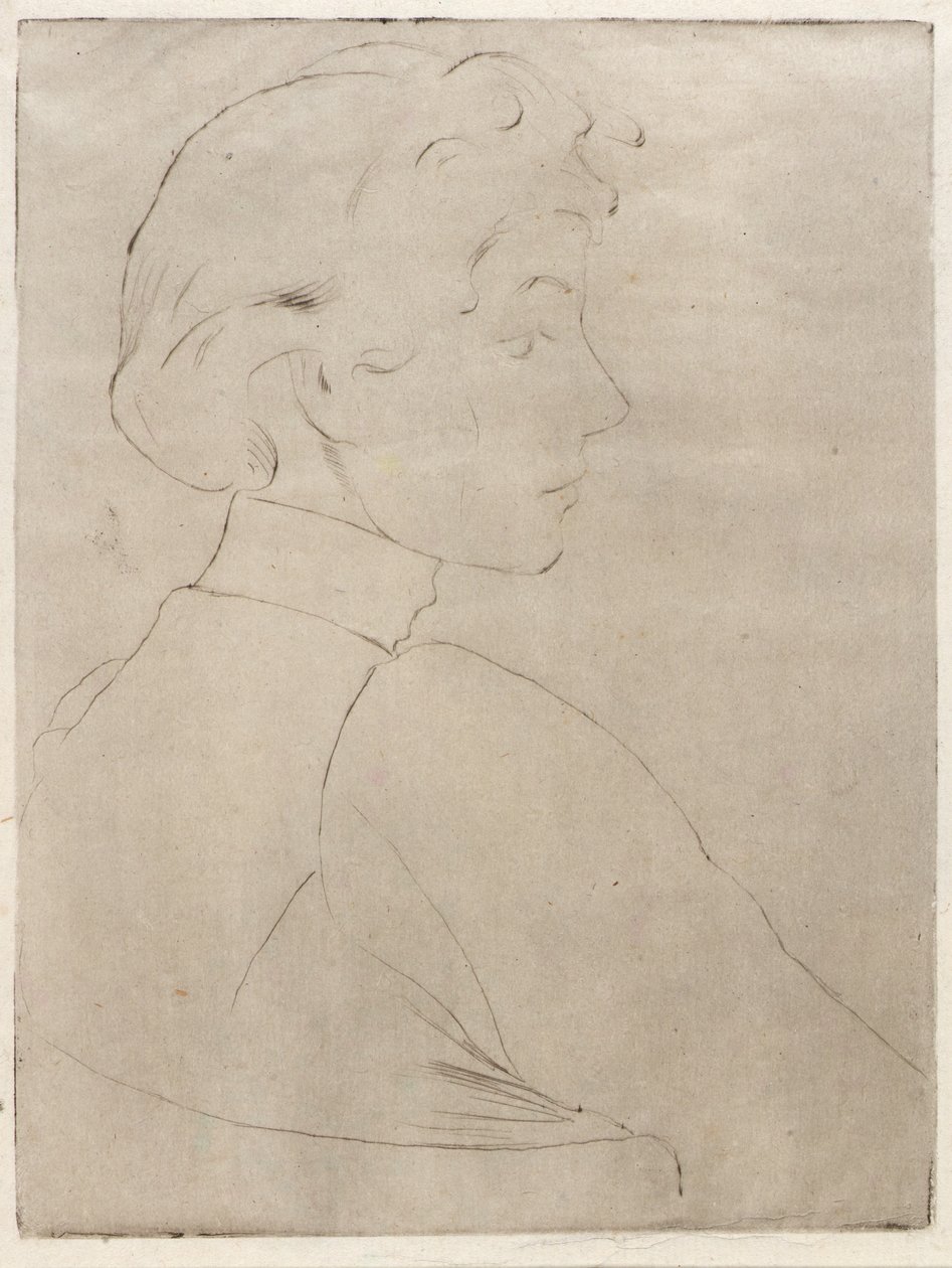 Großer Kopf im Profil von J. Alden Weir