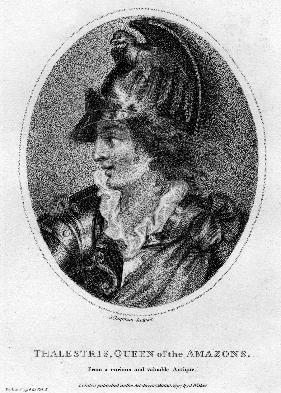 Thalestris, mythische Königin der Amazonen, 1797 von J. Chapman