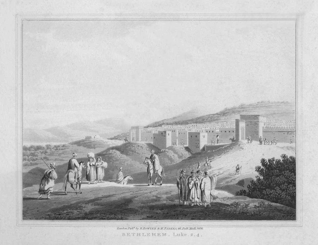 Bethlehem. Lukas, 2.4, 1830 von J. Clarke