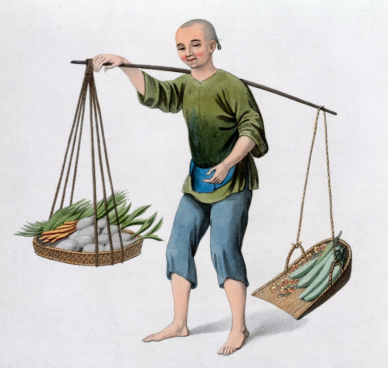 Ein Junge mit Gemüse, 1800 von J Dadley