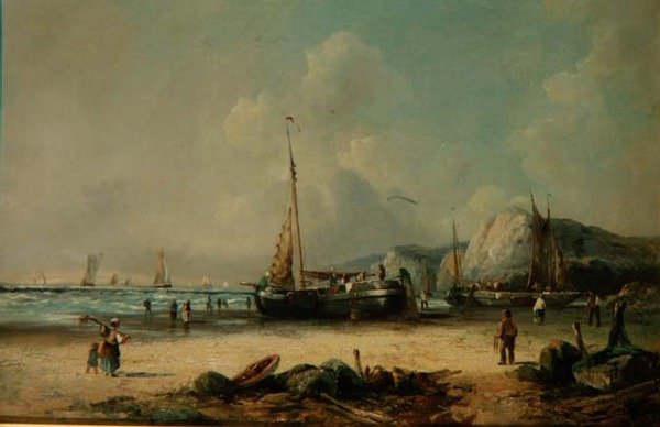 Fischerboote am Ufer von J. Mundell