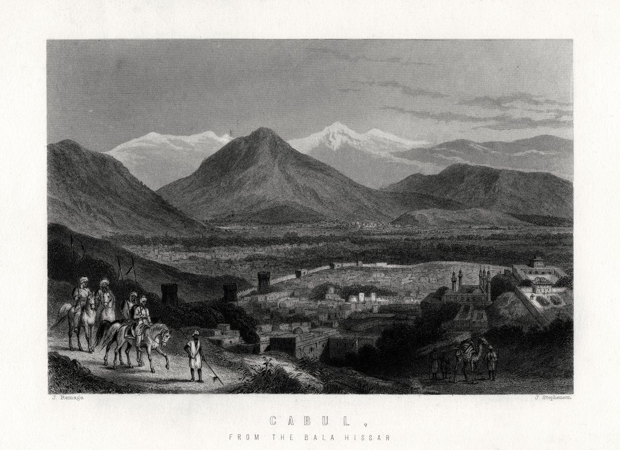 Kabul, vom Bala Hissar, 1883 von J. Stephenson