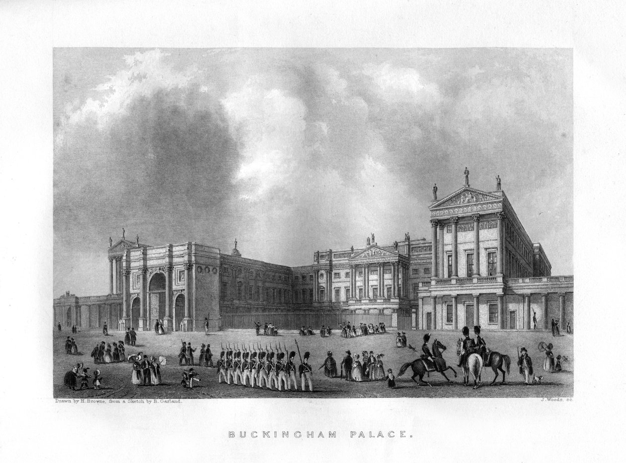 Buckingham Palace, London, 19. Jahrhundert von J. Woods