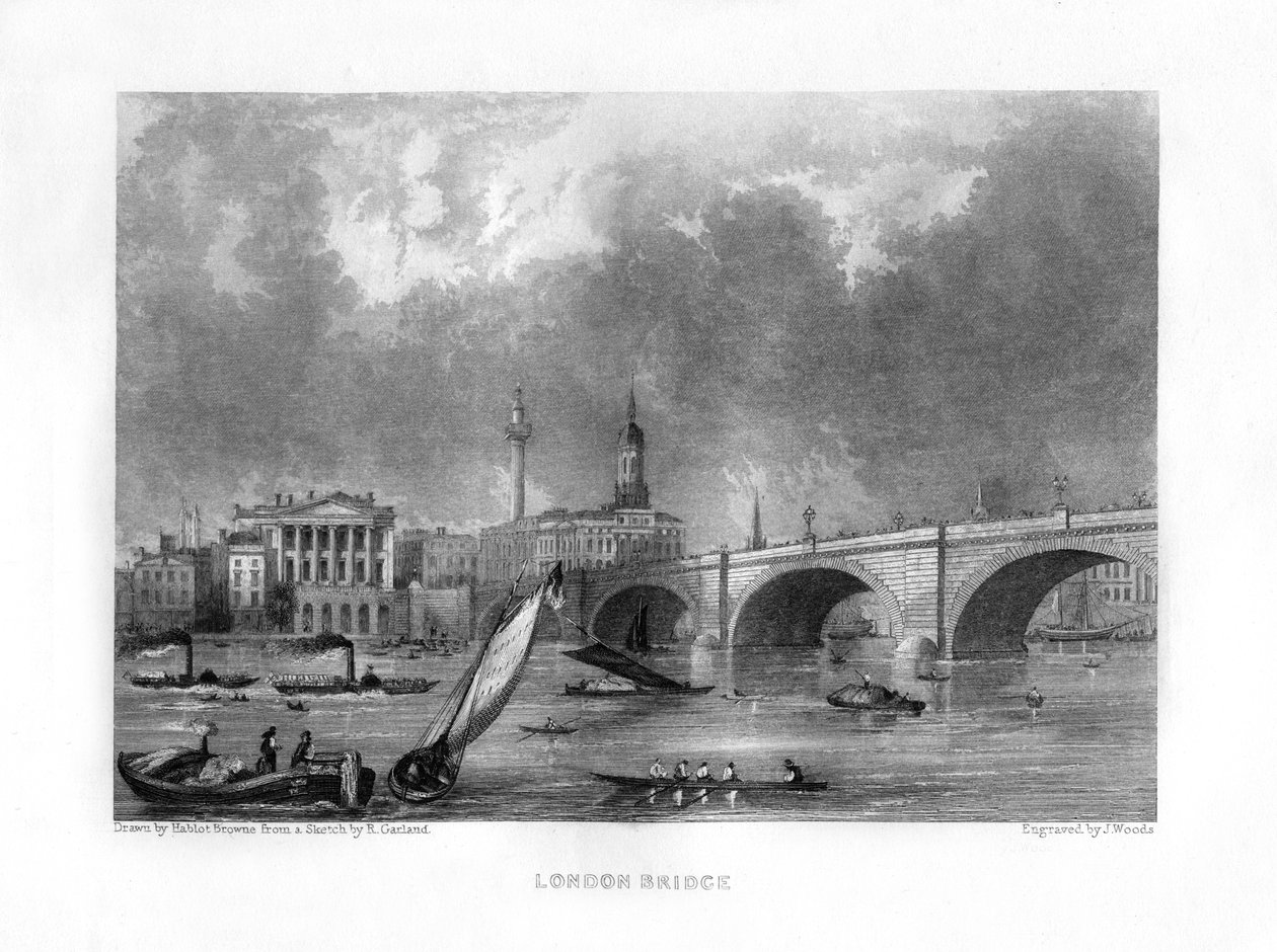 London Bridge, London, 19. Jahrhundert von J. Woods