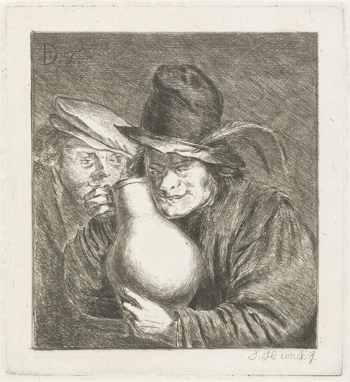 Zwei Bauern mit einem Krug von Jabes Heenck