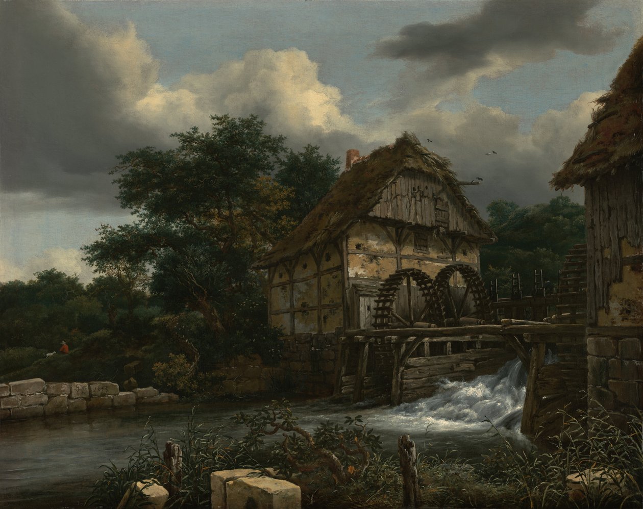 Zwei Wassermühlen und eine offene Schleuse von Jacob van Ruisdael