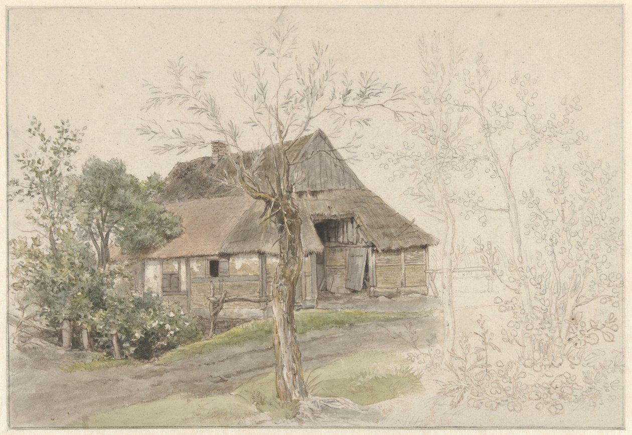 Bauernhaus mit Bäumen in Delden von Jacob Ernst Marcus