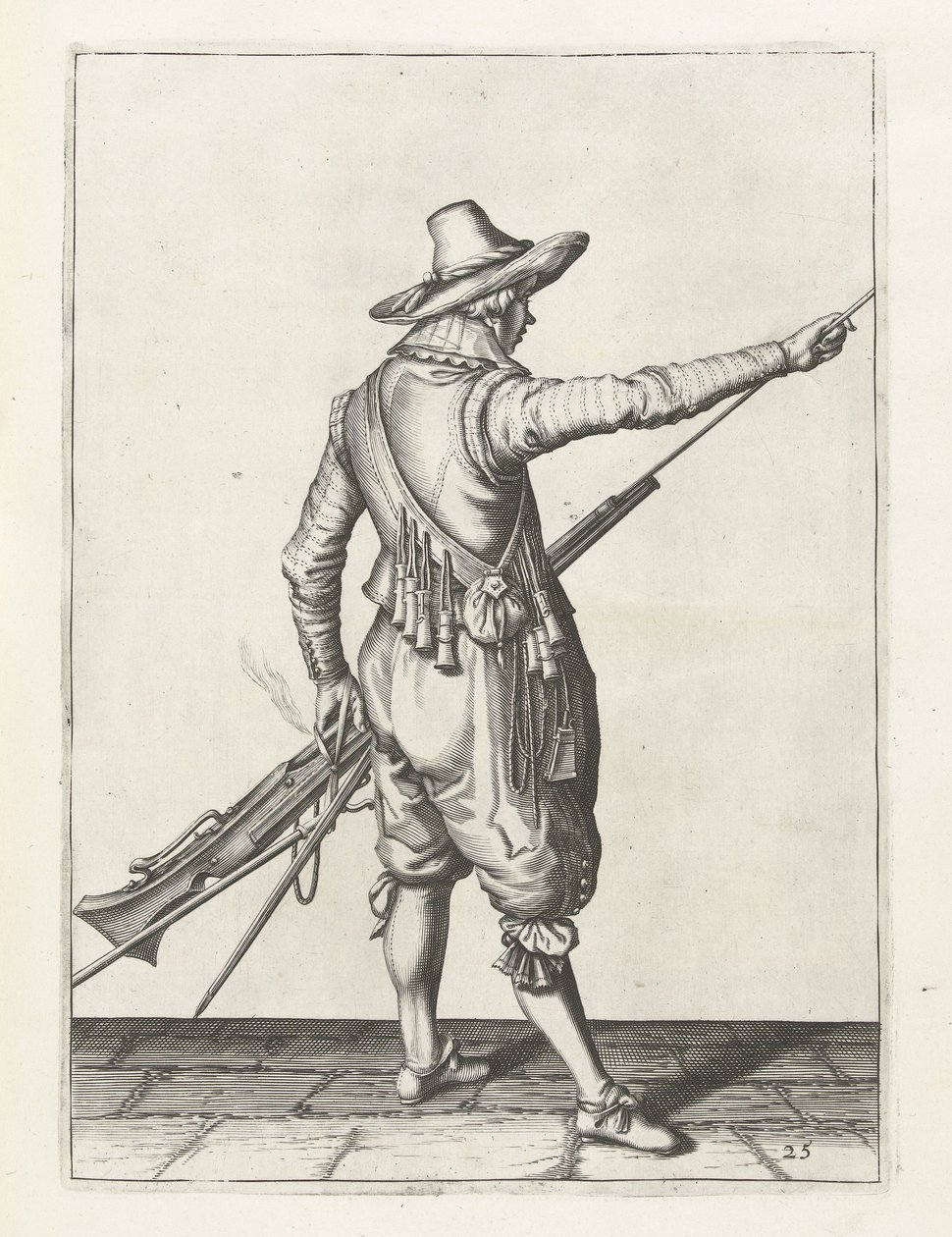 Musketier, der den Ladestock entfernt, um 1600 von Jacob II de Gheyn