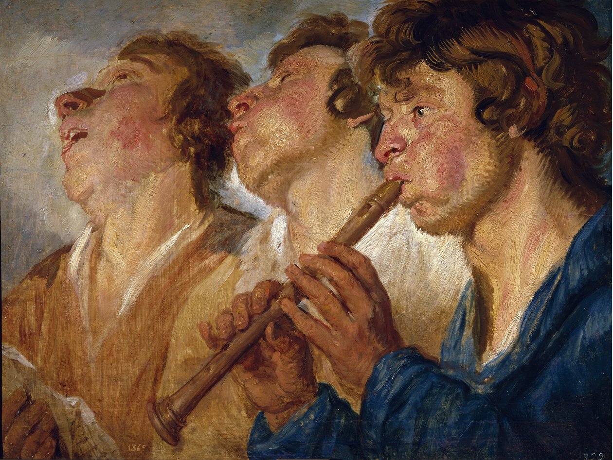Drei Straßenmusiker von Jacob Jordaens