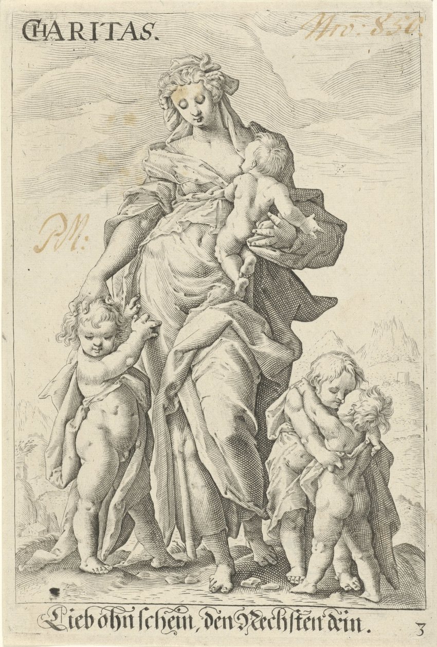 Liebe (Caritas) von Jacob Matham (attributed to)