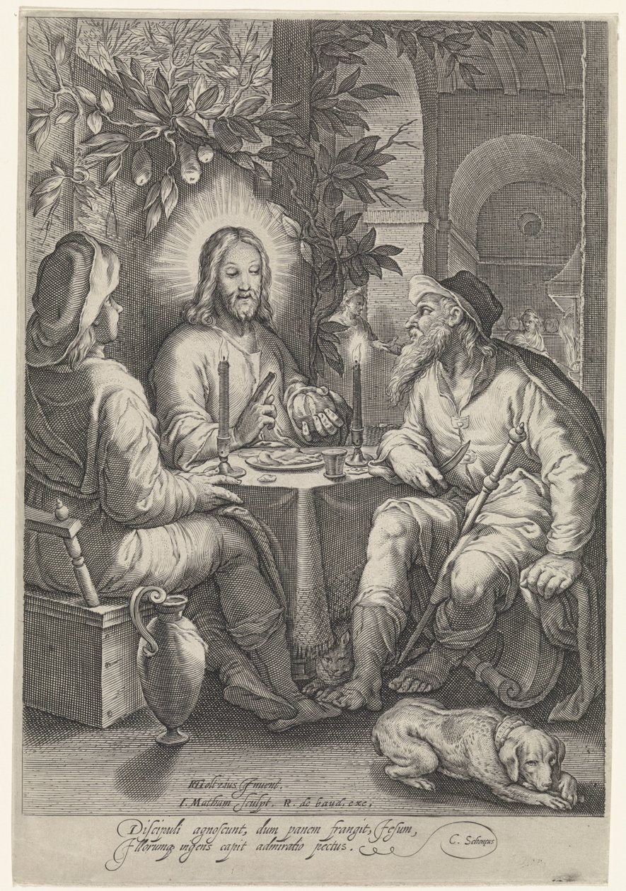 Das Mahl in Emmaus von Jacob Matham