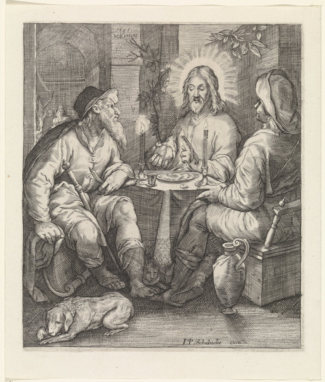 Mahlzeit in Emmaus von Jacob Matham