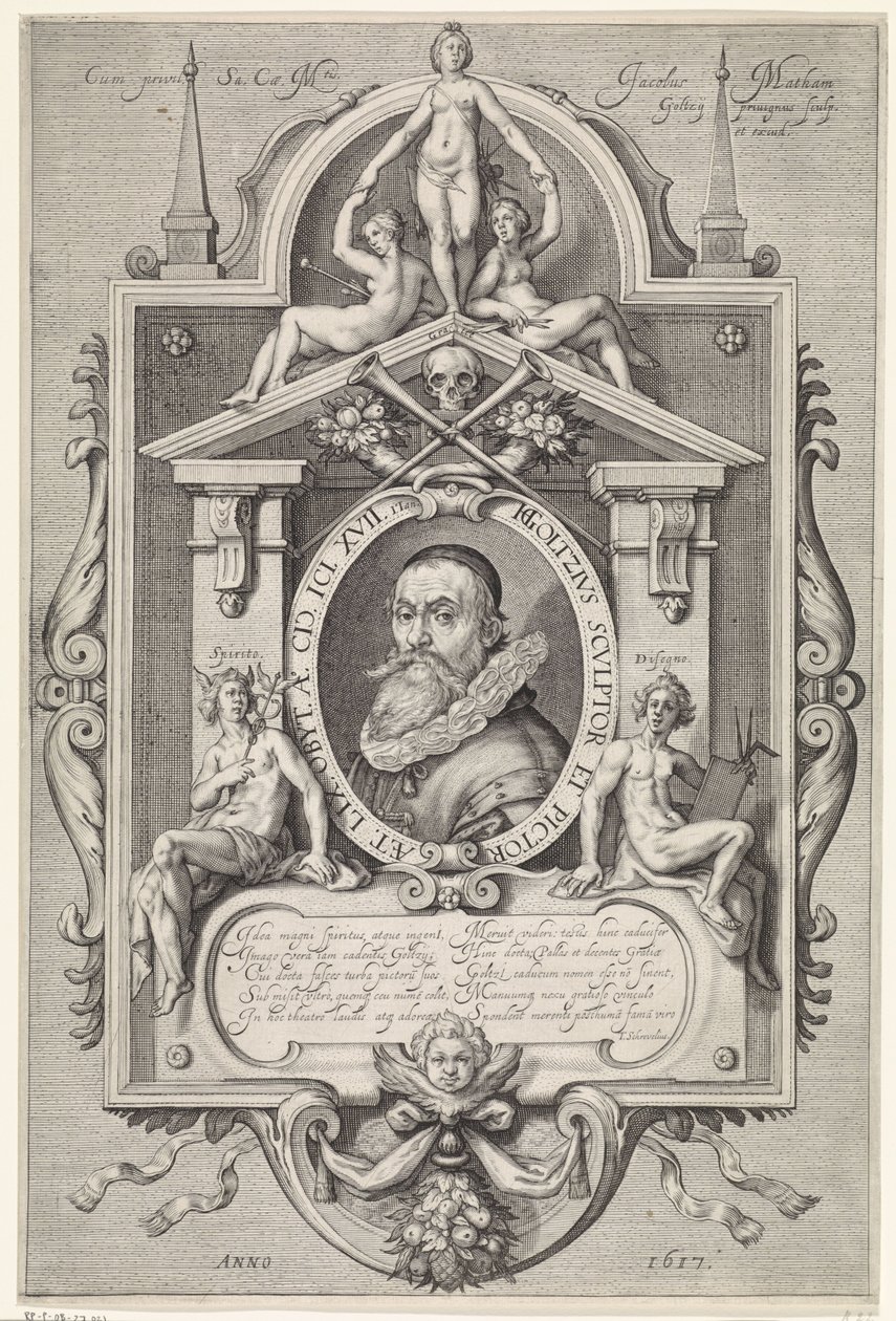 Porträt von Hendrick Goltzius von Jacob Matham