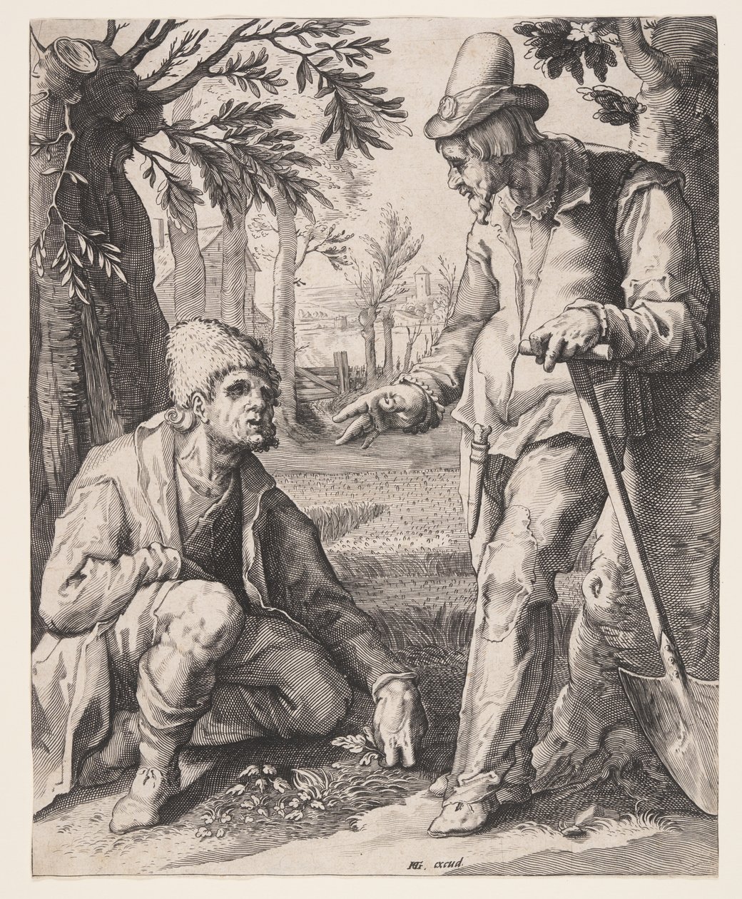Zwei Bauern von Jacob Matham