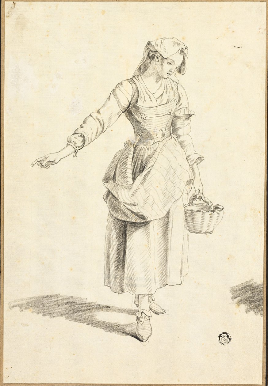 Italienisches Bauernmädchen von Jacob Philipp Hackert
