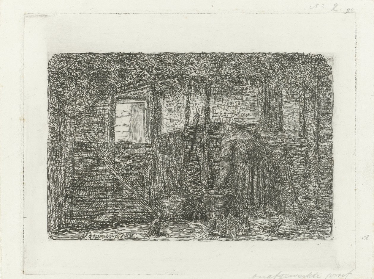 Frau in einem Stall von Jacob Taanman