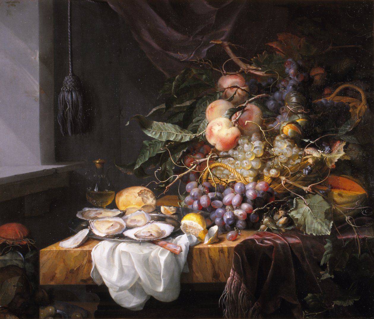 Stillleben mit Früchten und Austern von Jacob van Walscapelle