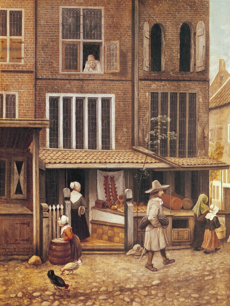 Ecke einer Stadt mit einer Bäckerei von Jacobus Vrel or Frel