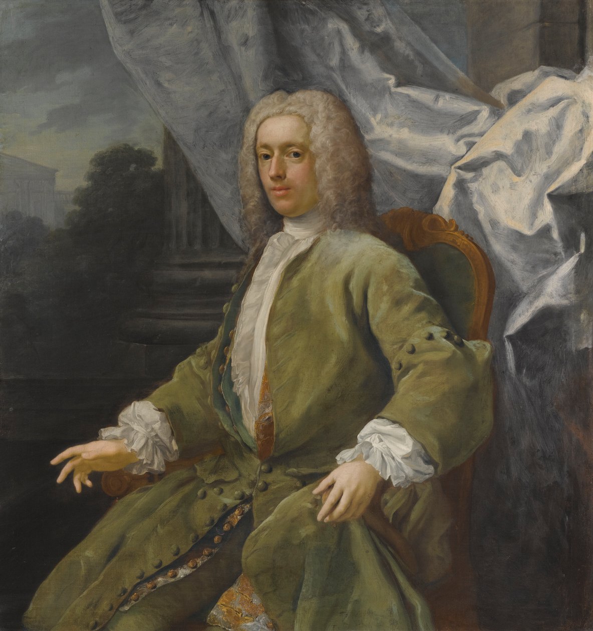 Porträt eines sitzenden Gentlemans, Dreiviertellänge von Jacopo Amigoni