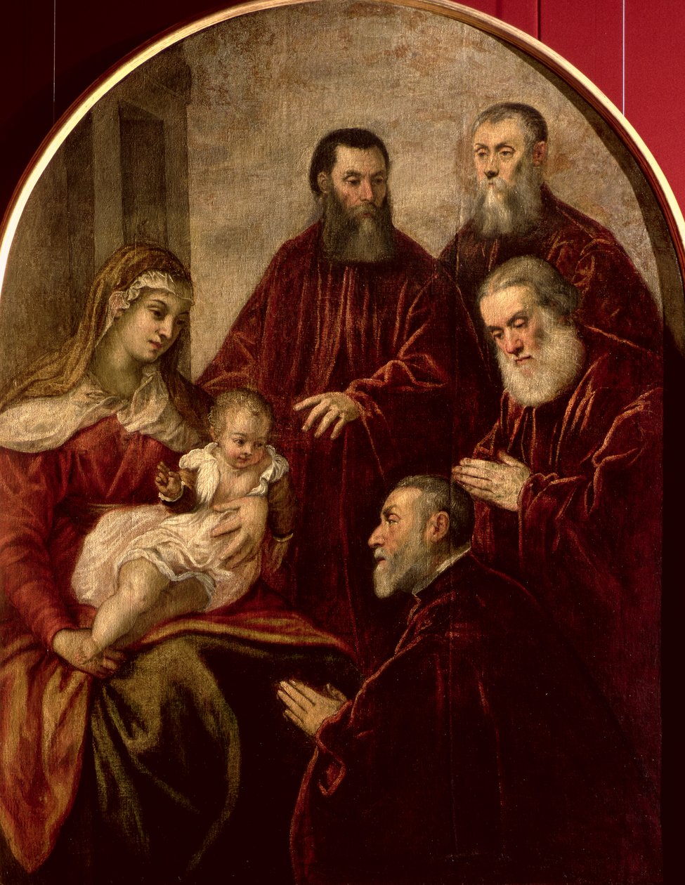 Madonna und Kind mit vier Staatsmännern von Jacopo Robusti Tintoretto