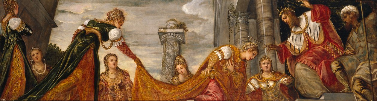 Esther vor Ahasverus, 1552-55 von Jacopo Robusti Tintoretto