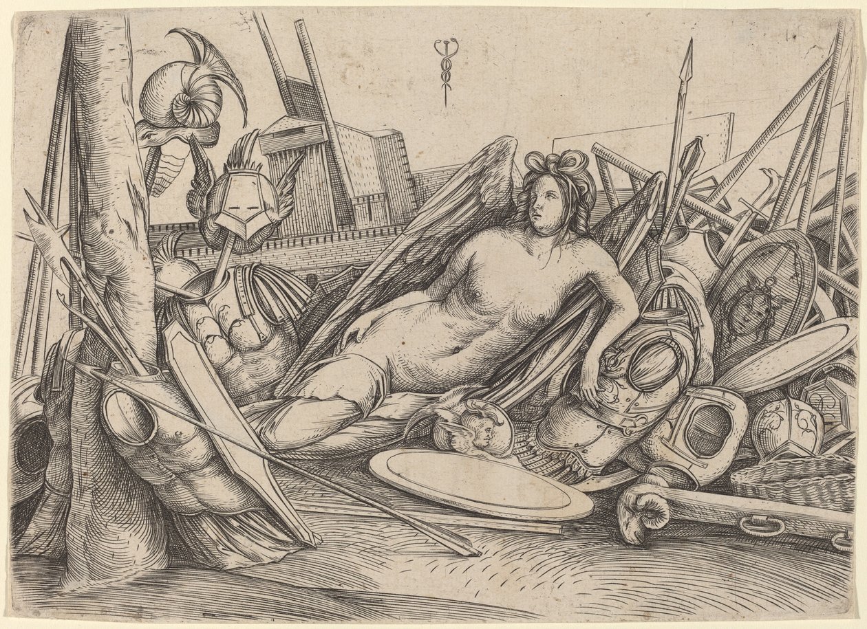 Sieg, der sich unter Trophäen ausruht von Jacopo de