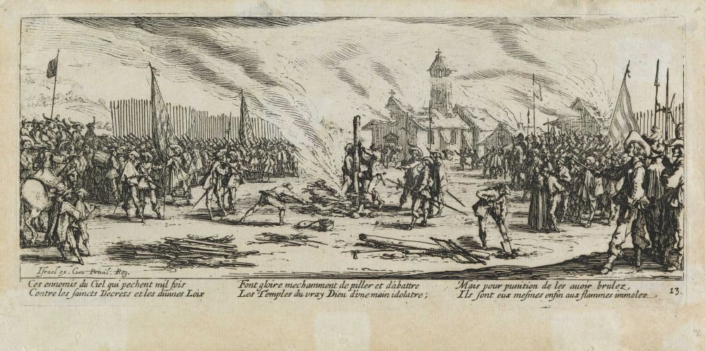 Das Lagerfeuer Les miseres et les mal-heures de la guerre, pl. 13 von Jacques Callot