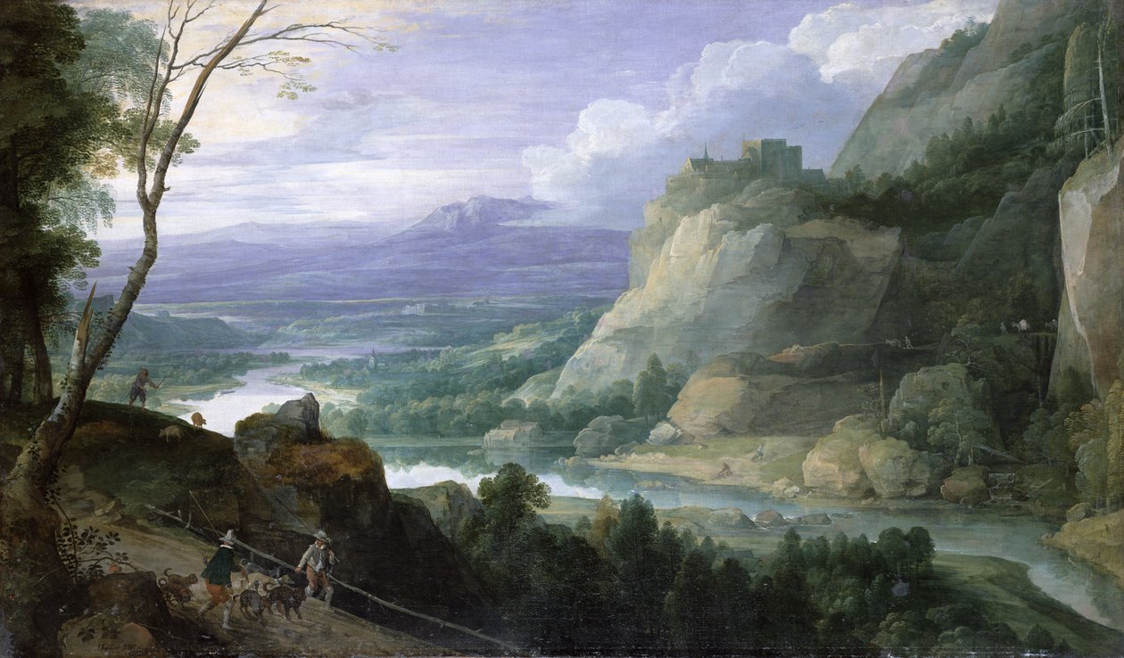 Gebirgige Landschaft, 1620 von Jacques Fouquieres