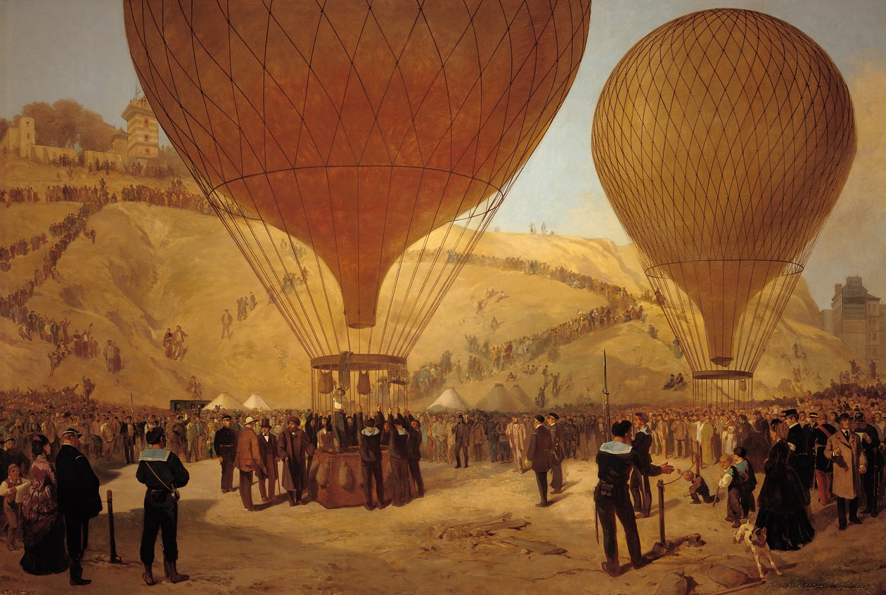 Die Abreise von Leon Michel Gambetta im Ballon 