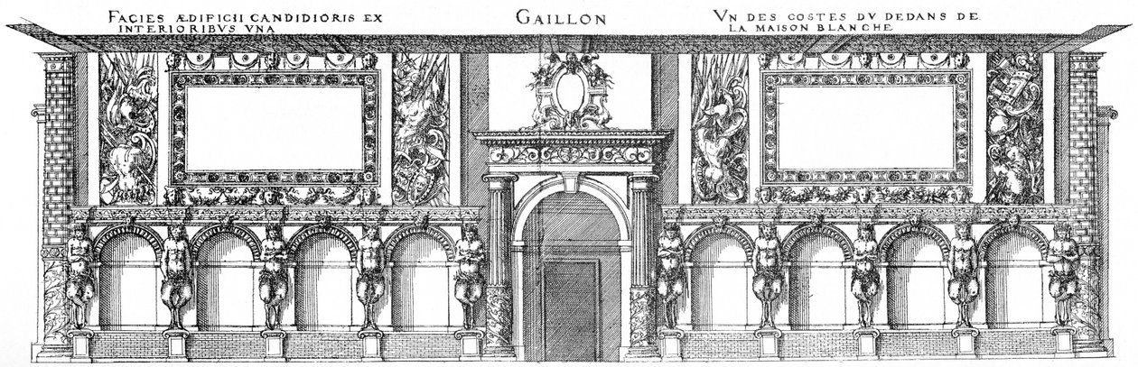 Gaillon, eine der Innenwände des Maison Blanche von Jacques I Androuet du Cerceau