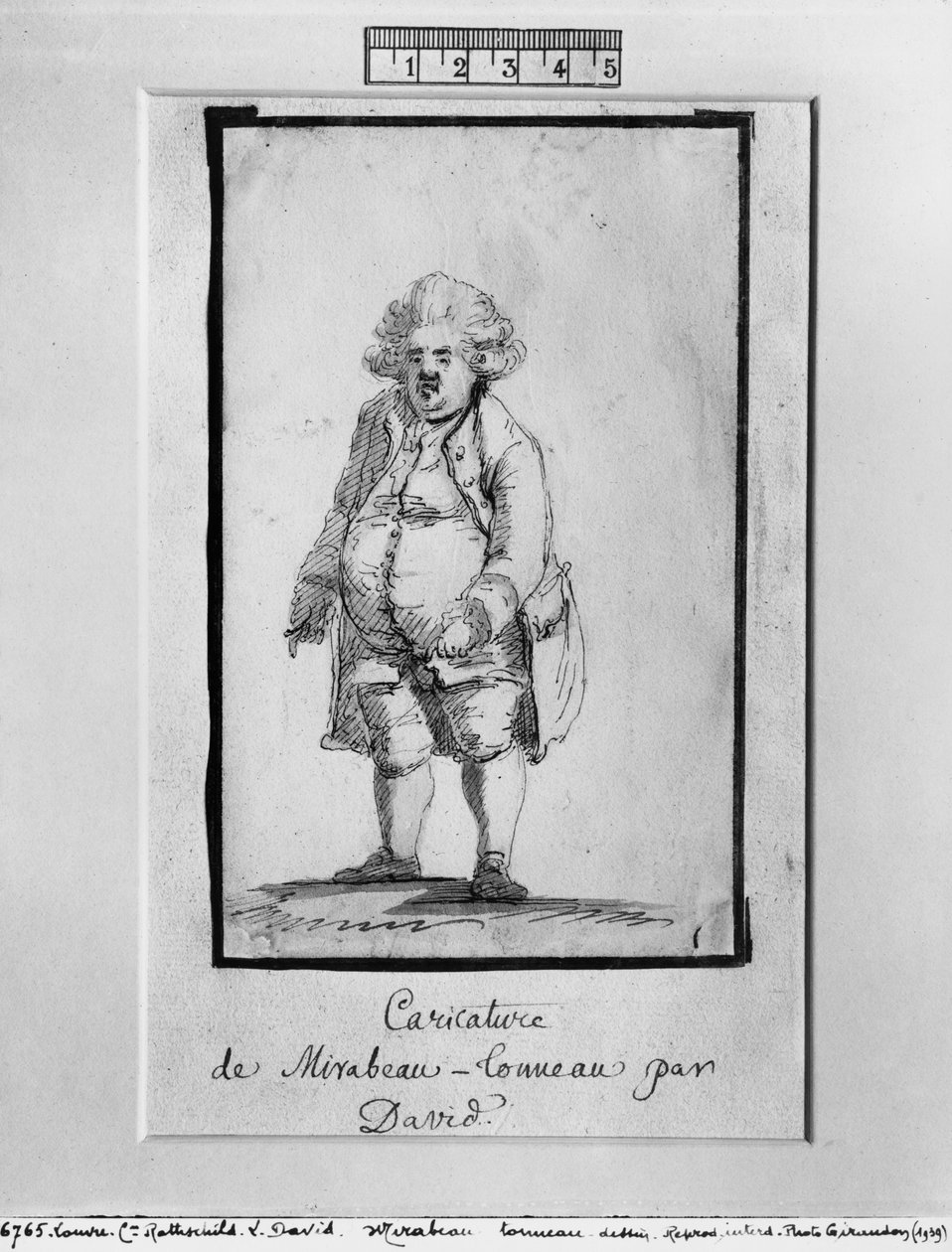 Karikatur von Andre Boniface Louis von Riqueti, Viscount von Mirabeau, Spitzname Mirabeau-Tonneau von Jacques Louis David