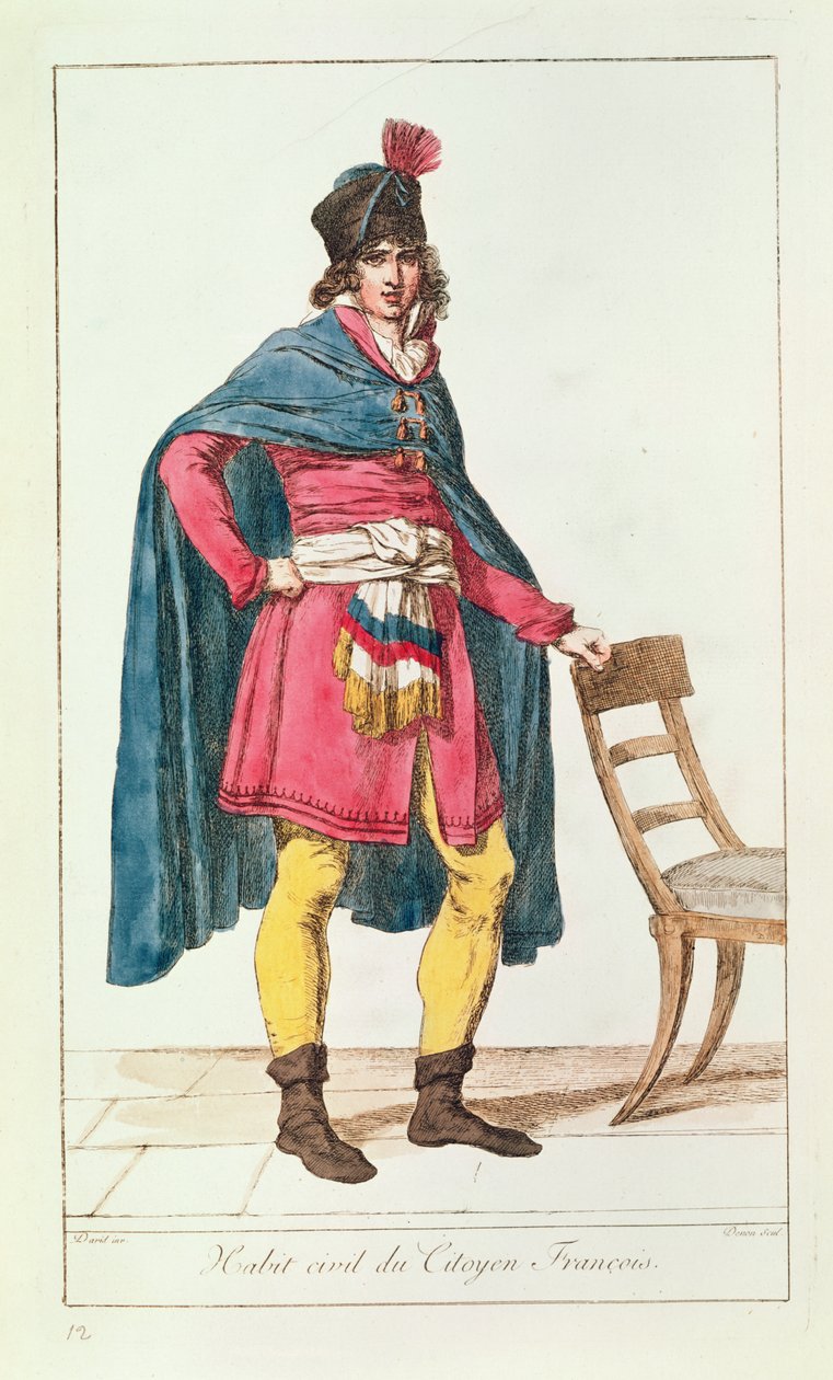Zivilkostüm für einen französischen Bürger, graviert von Vivant Dominique Denon von Jacques Louis David