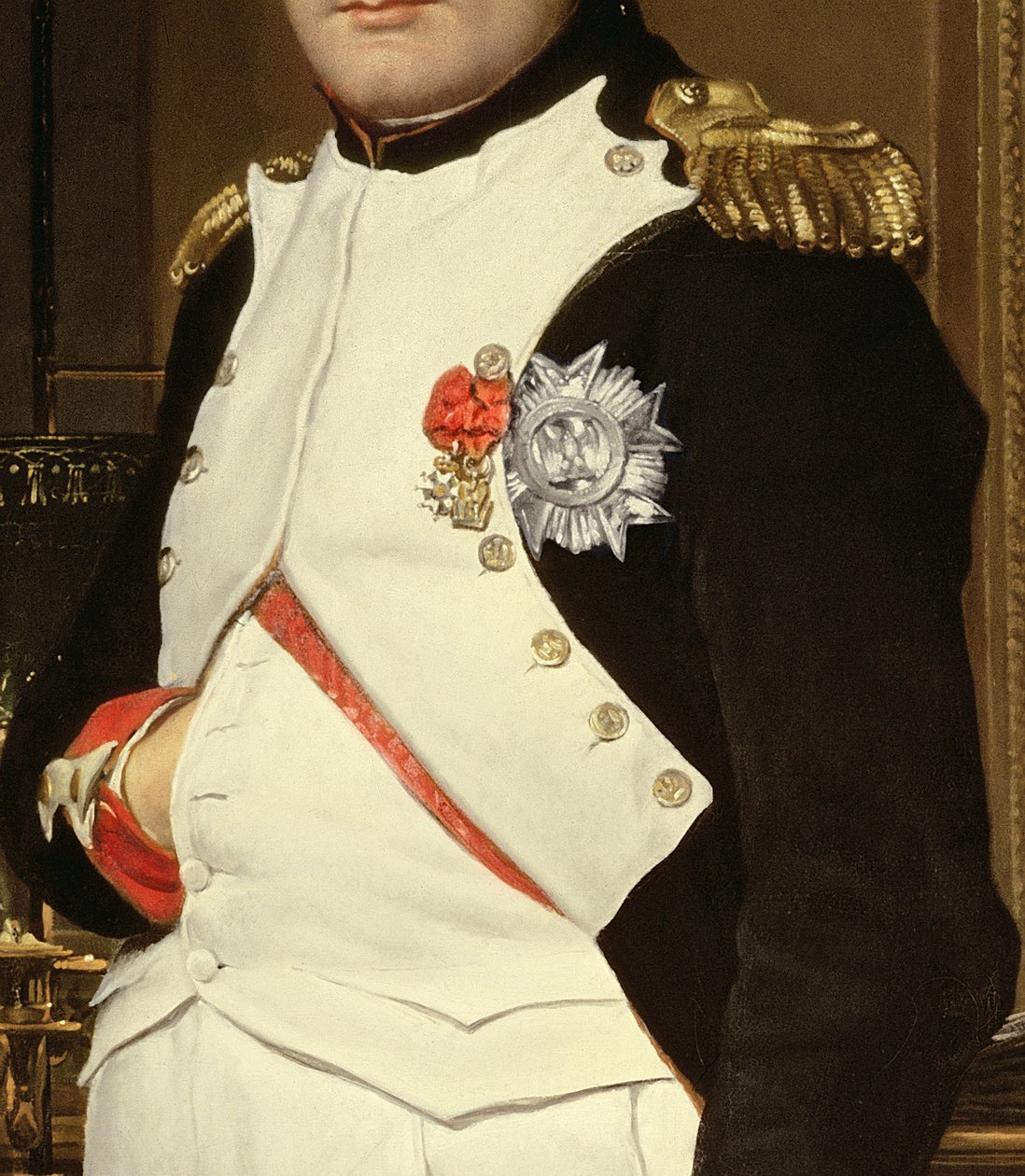 Detail von Napoleon Bonaparte in seinem Arbeitszimmer, 1812 von Jacques Louis David