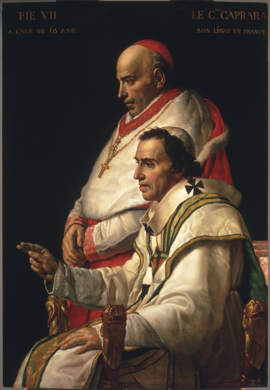 Porträt von Papst Pius VII. und Kardinal Caprara von Jacques Louis David