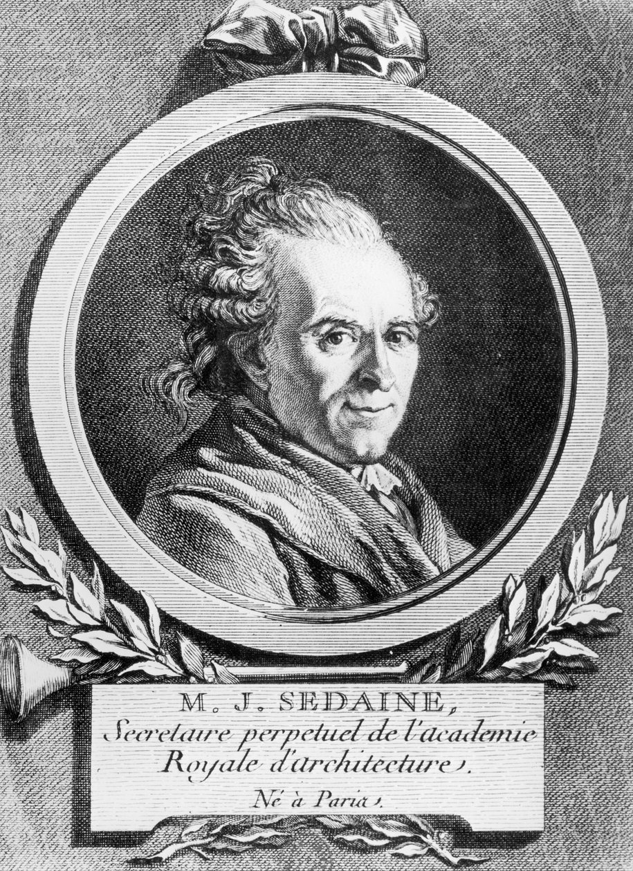 Porträt von Michel-Jean Sedaine, graviert von Pierre Charles Levesque von Jacques Louis David