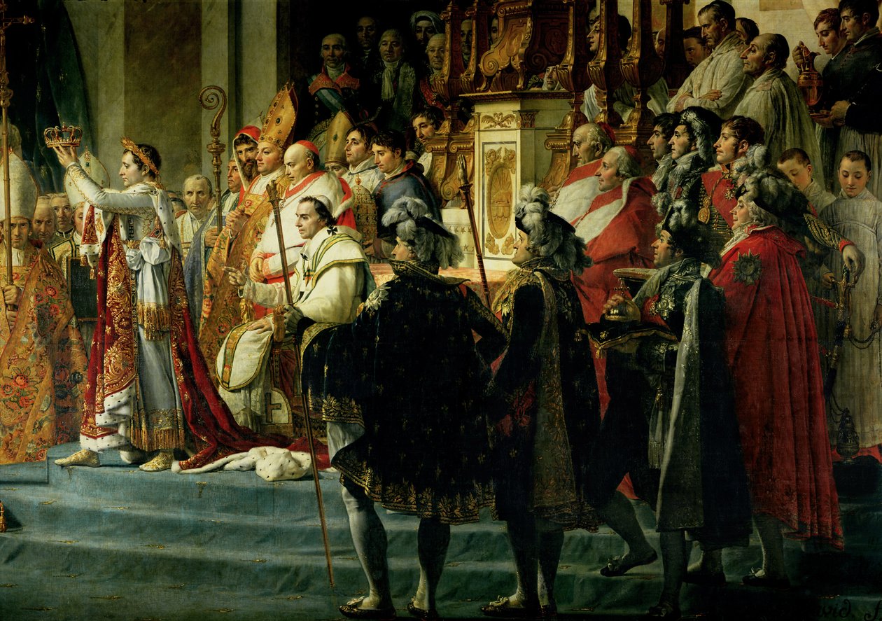 Die Weihe des Kaisers Napoleon und die Krönung der Kaiserin Josephine durch Papst Pius VII., 2. Dezember 1804, 1807 (Detail) von Jacques Louis David