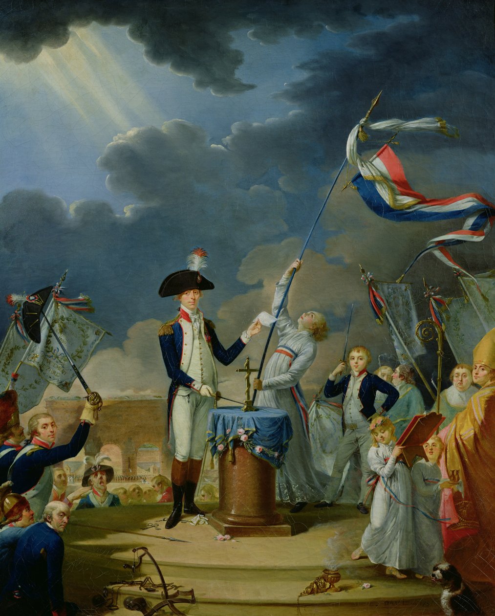 Der Eid von Lafayette beim Fest der Föderation, 14. Juli 1790, 1791 von Jacques Louis David