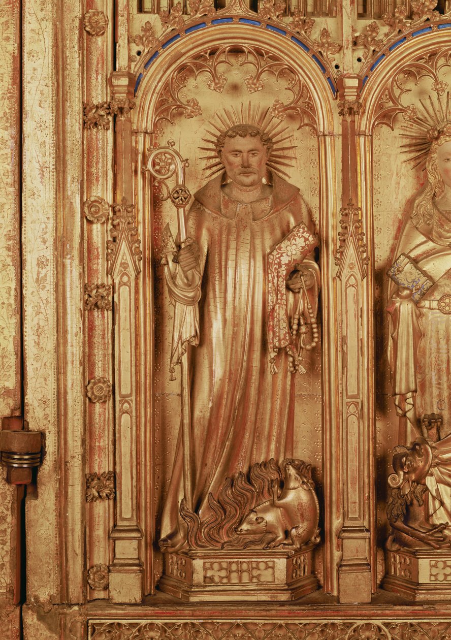 Der Altar der Kreuzigung, Detail des rechten Panels, das den Heiligen Antonius darstellt, ca. 1391 von Jacques de Baerze or Baers