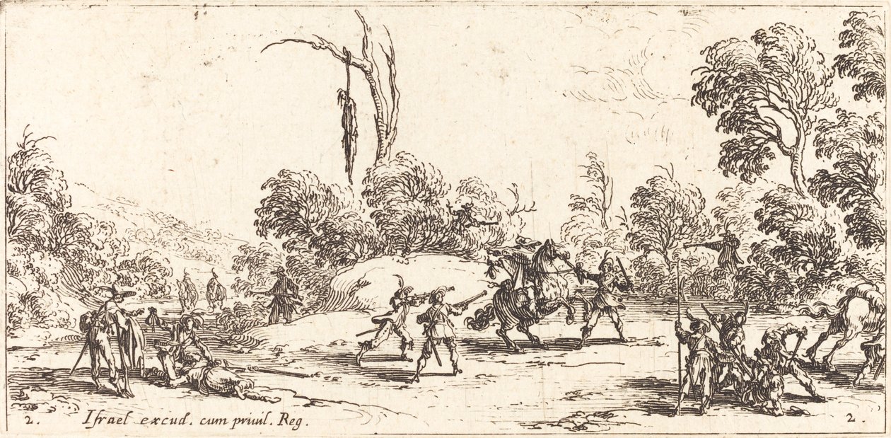 Angriff auf Reisende auf der Autobahn von Jacques Callot
