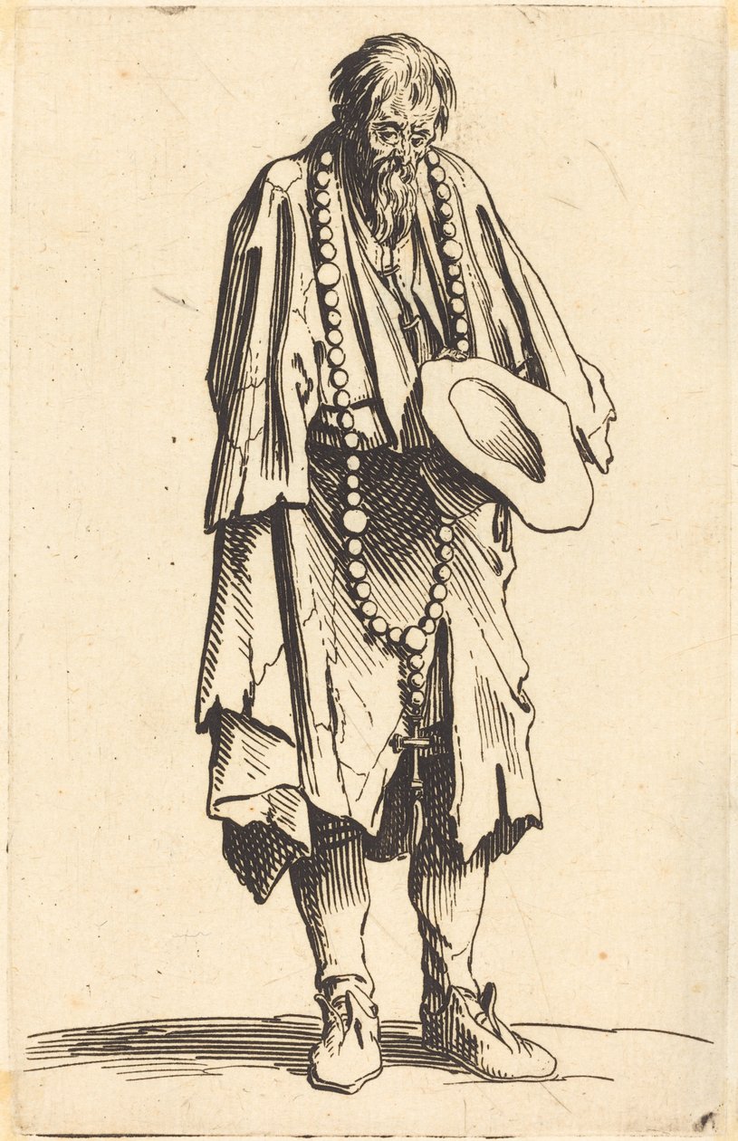 Bettler mit Rosenkranz von Jacques Callot
