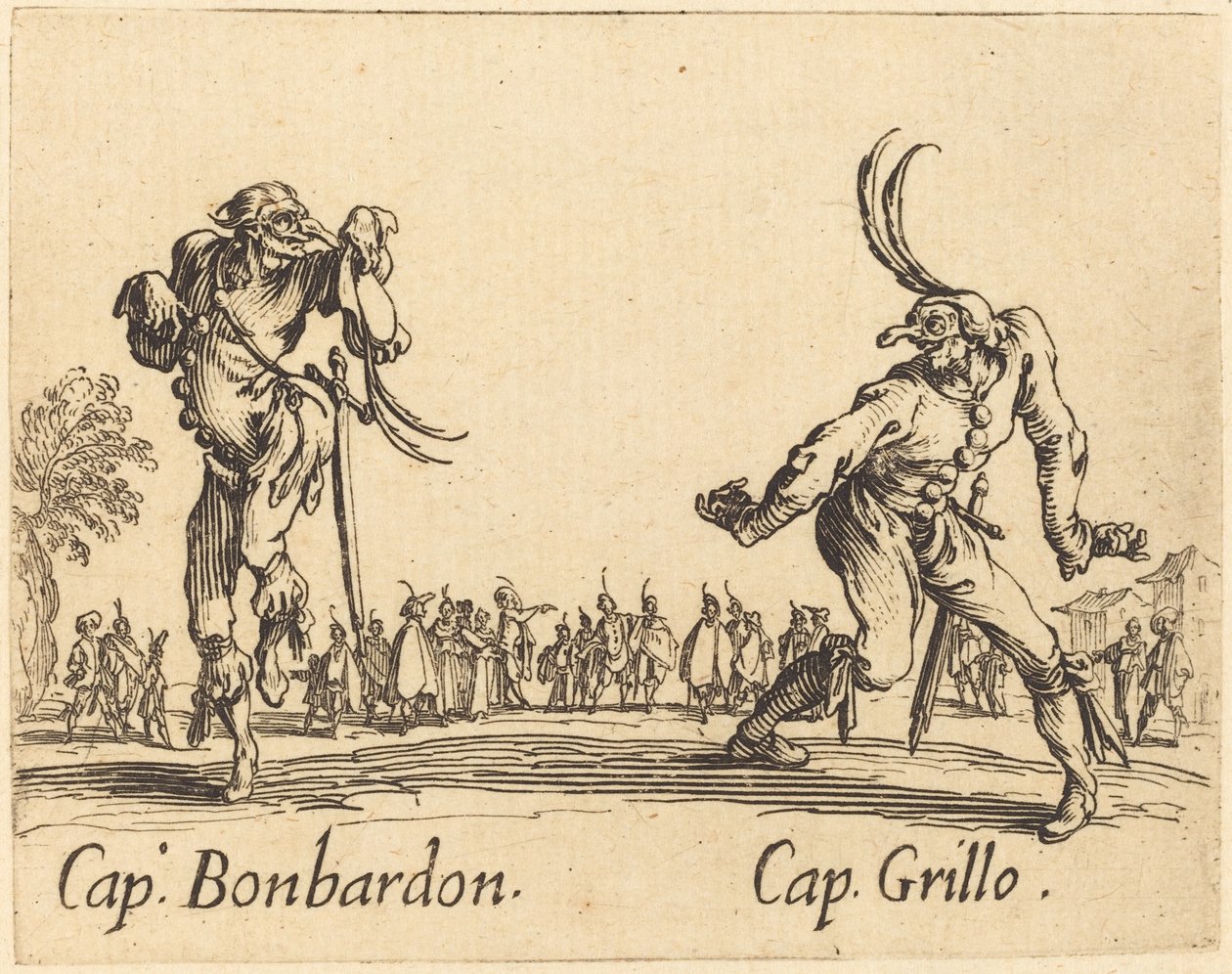 Kapitän Bonbardon und Kapitän Grillo von Jacques Callot