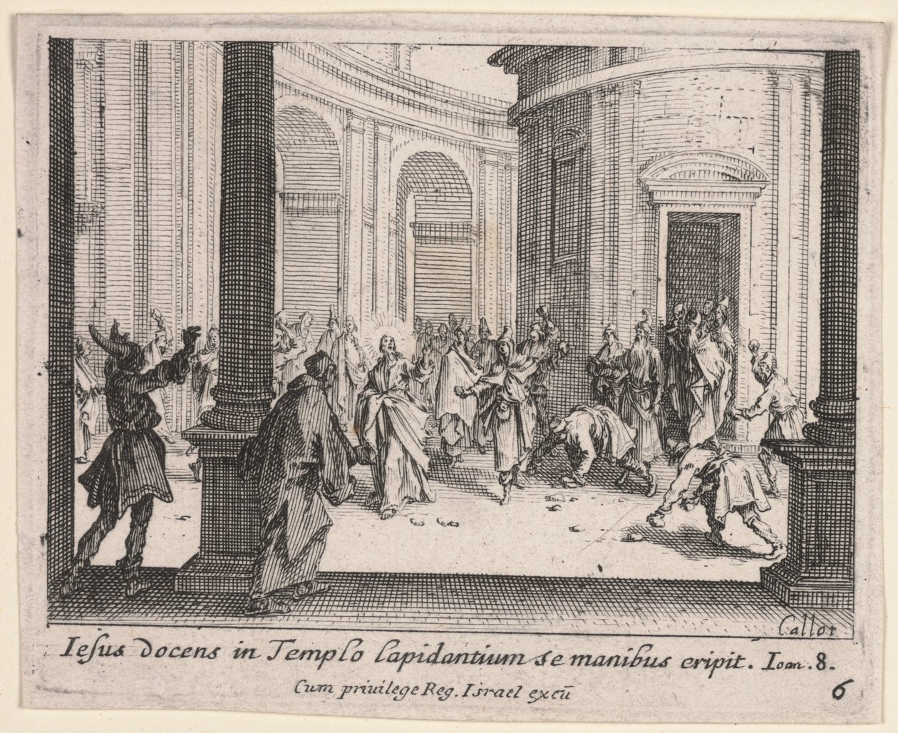 Christus wird aus dem Tempel gesteinigt von Jacques Callot