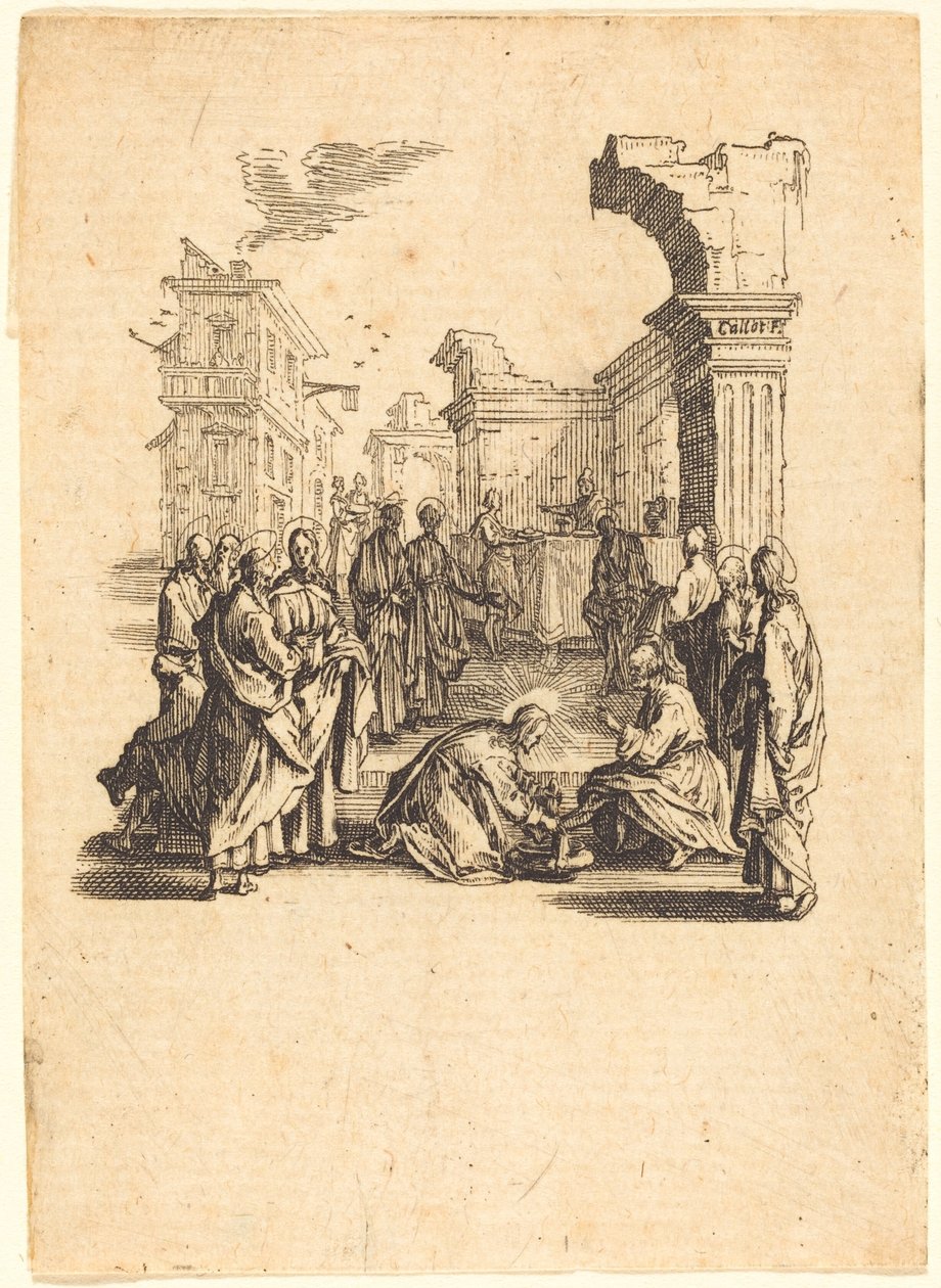 Christus wäscht die Füße der Apostel von Jacques Callot