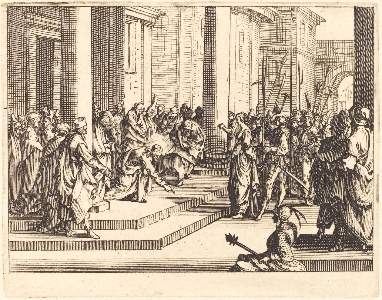 Christus und die Ehebrecherin von Jacques Callot