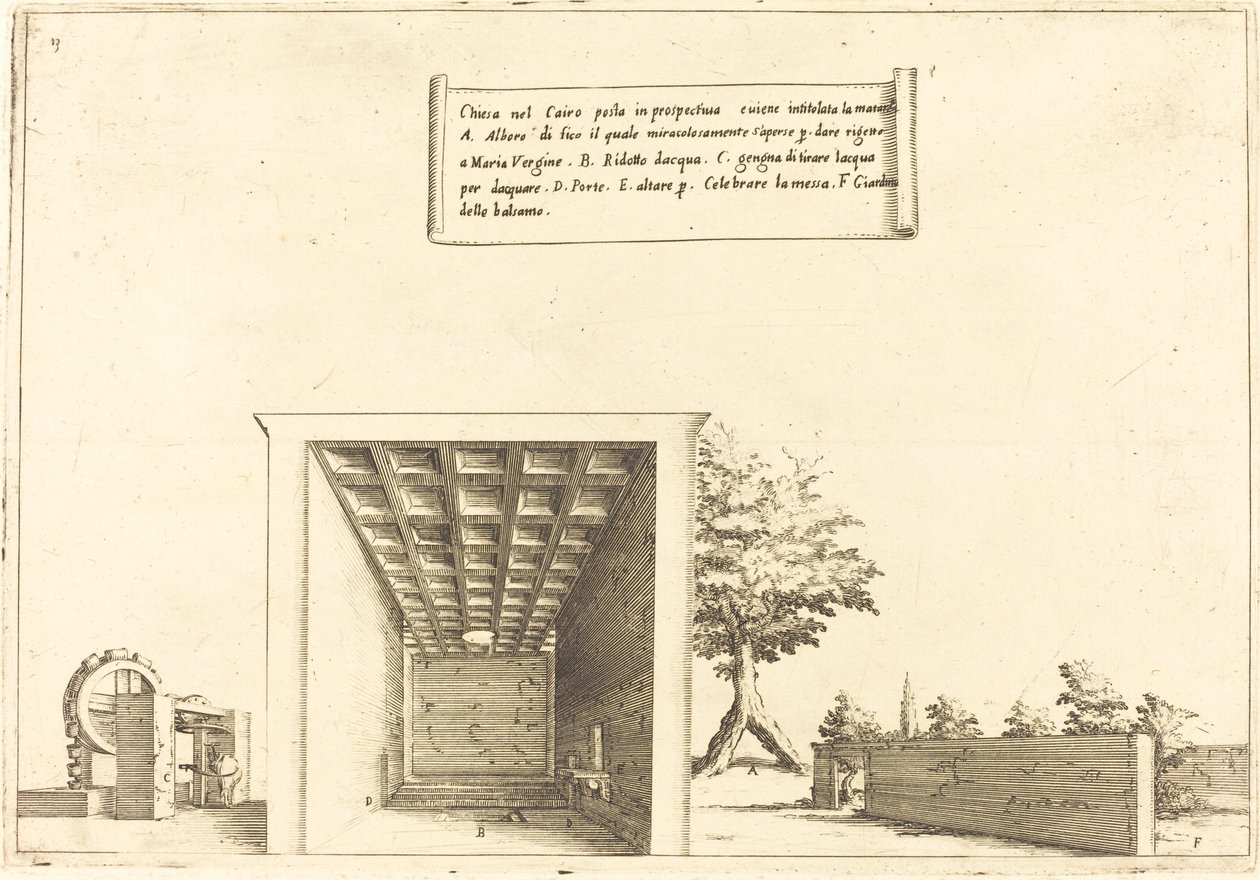 Kirche in Kairo von Jacques Callot