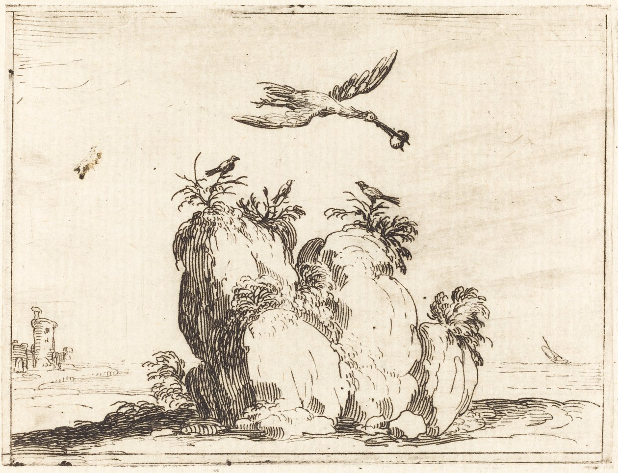 Fliegender Kranich von Jacques Callot